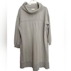 Caslon Gray Cotton Sweatshirt Dress Cowl Neckline SZ 1X